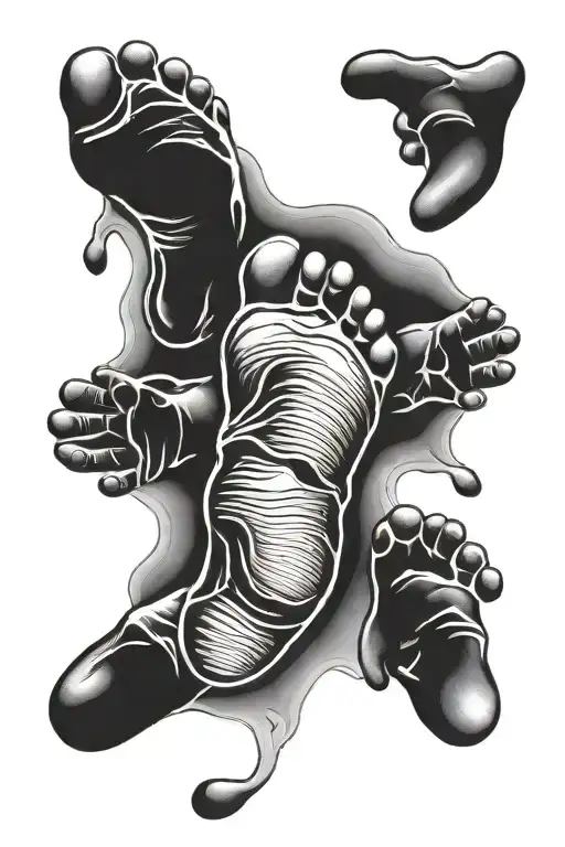 Three Baby Footprints