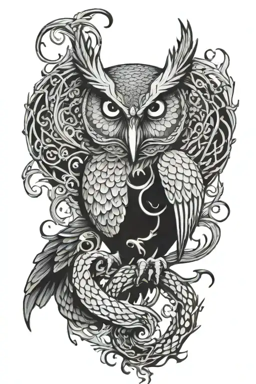 Owl And Dragon