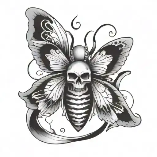 Moth With Skull And Clef