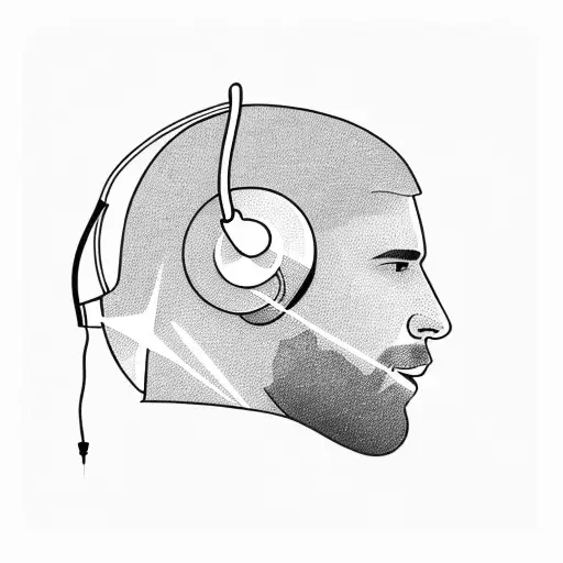 Football Player Wearing Headphones On A Beach