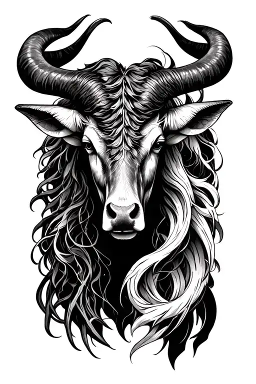 Zodiac Sign Taurus On The Spine From Neck To Lower Back