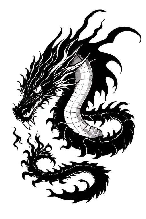 Squard And Dragon Breathing Fire