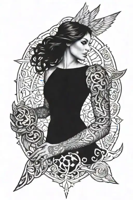 Angel Sleeve With Patterns