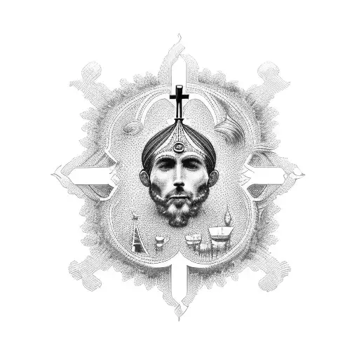 Combining Religious Symbolism With Financial Symbols In A Realistic Style