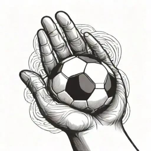 Hand Holding Soccer Ball