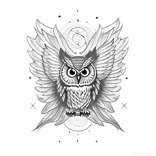 Owl With Wings Spread Wide