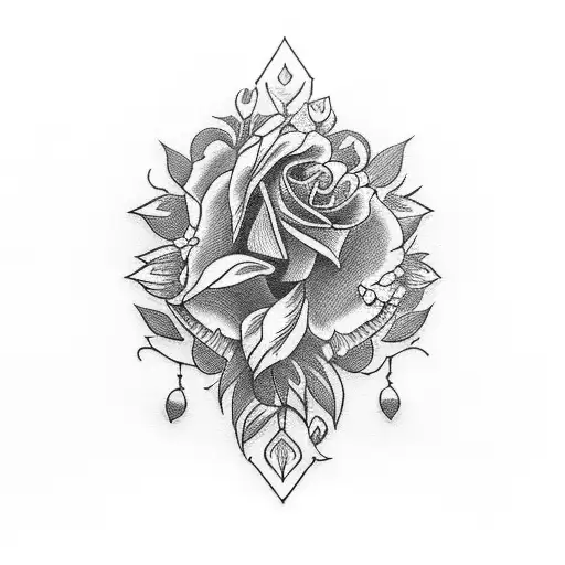 Black Crow With A Red Carnation