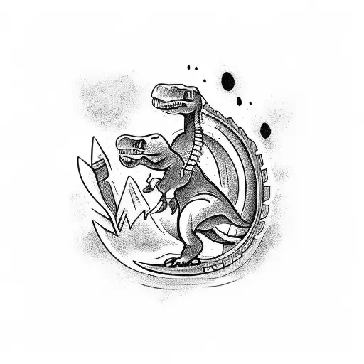 Dinosaur Holding A Knife