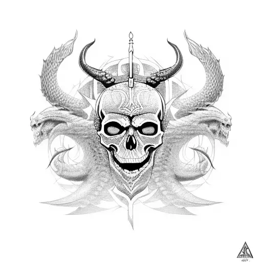 Skull Viking Satan Dragon