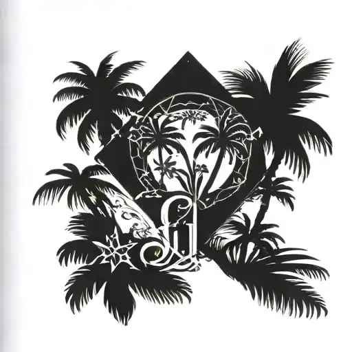 Gemini Sign With Palm Trees
