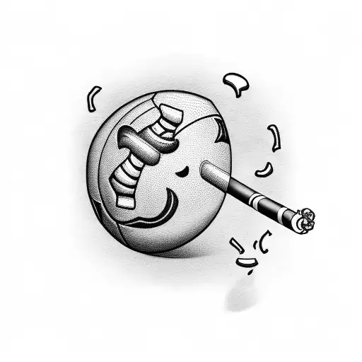 A Smoking Football Player With A Smiley Face