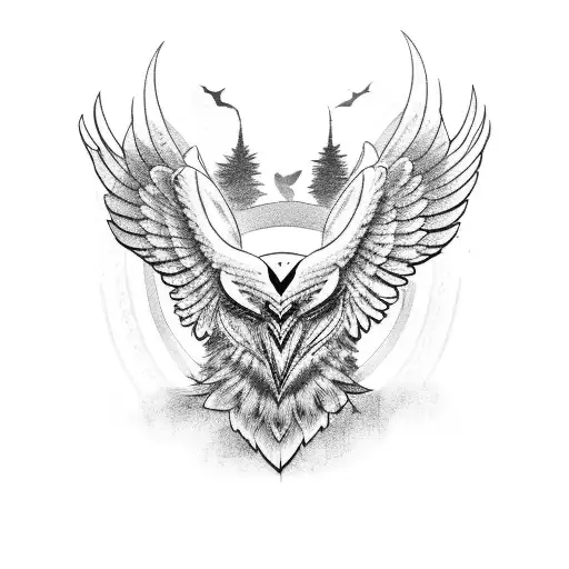 God Odin With Ravens And Owls