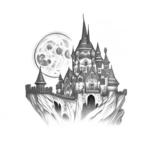 Gothic Dark Castle Moonlight