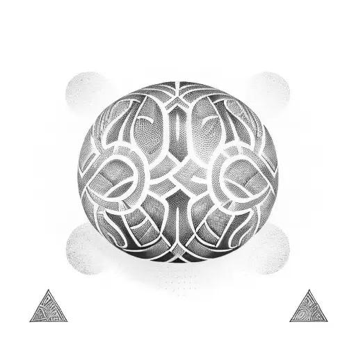 Detailed Portrait Of A Basketball With Tribal Patterns Inspired By Eland Horns