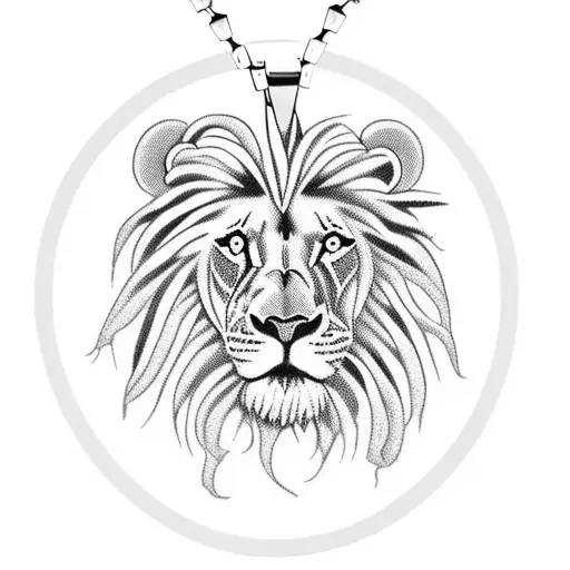 Rasta Lion With A Sunset Background And A Peace Sign Necklace