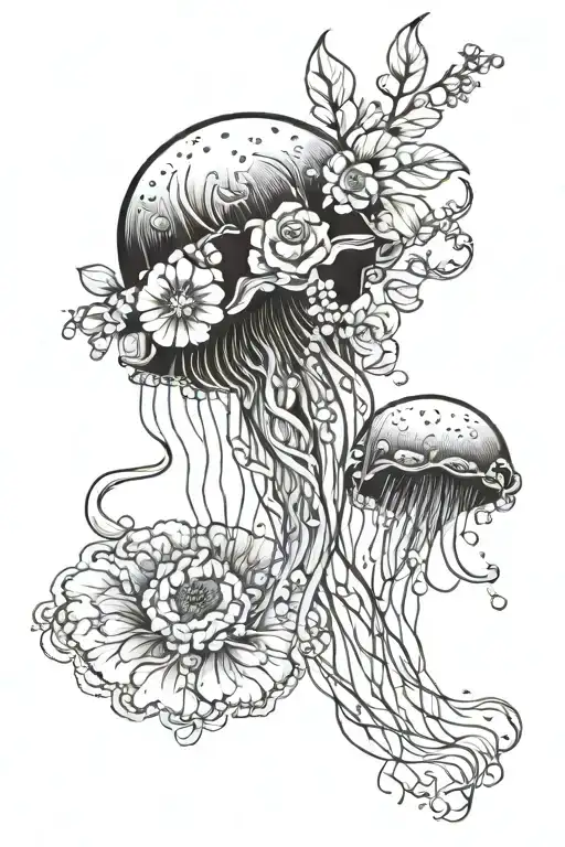 Floral Jellyfish Thigh