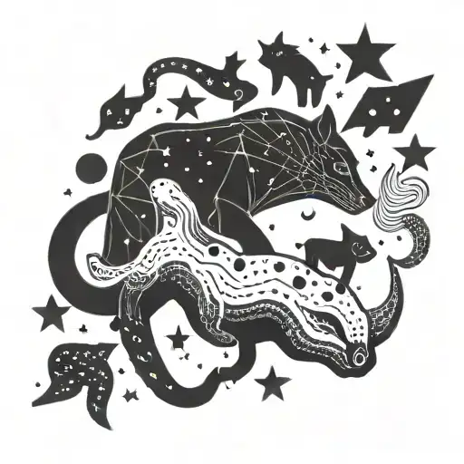 Galaxy Filled With Constellations Shaped Like Animals