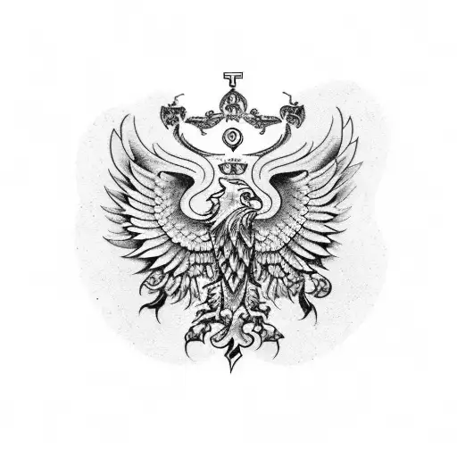 Sleeve Tattoo With Zeus On Top Then Under Him Roman Numerals And Then Under The Polish Eagle