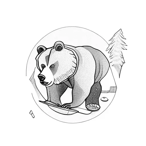 A Bear Eating Pancakes