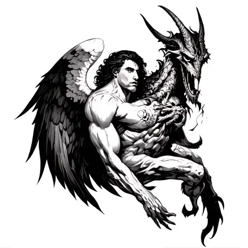 Archangel Mikhail Kills The Demon On The Shoulder