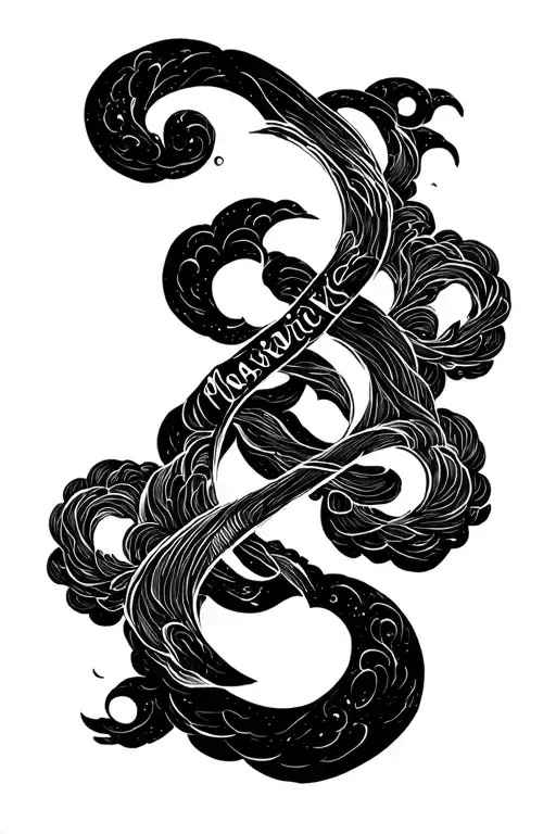 Maverick Name Written With Aesthetic Clouds Surrounding