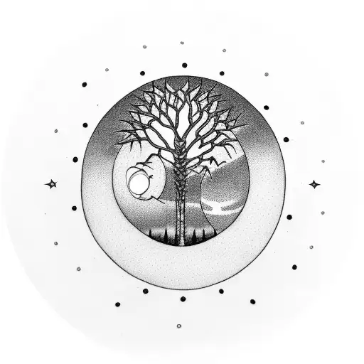 Palmetto Tree With Crescent Moon In Top Left Corner With 803 Going Down Vertically Inside The Tree