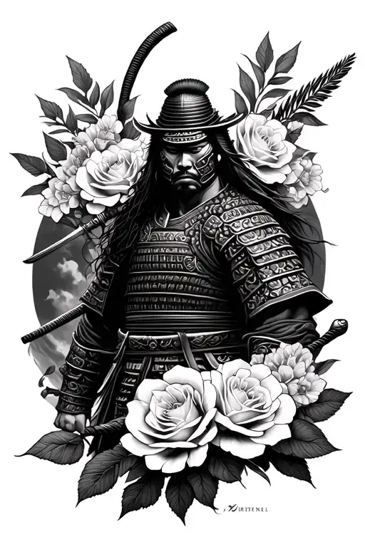 Samurai Warrior E Rosas Y Espinas