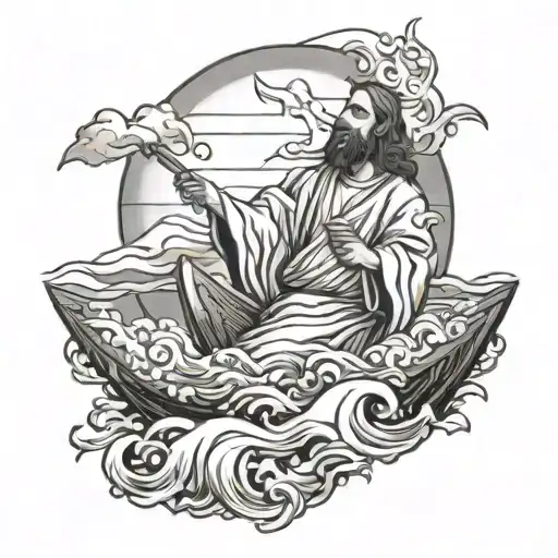 Jesus Spreading The Sea