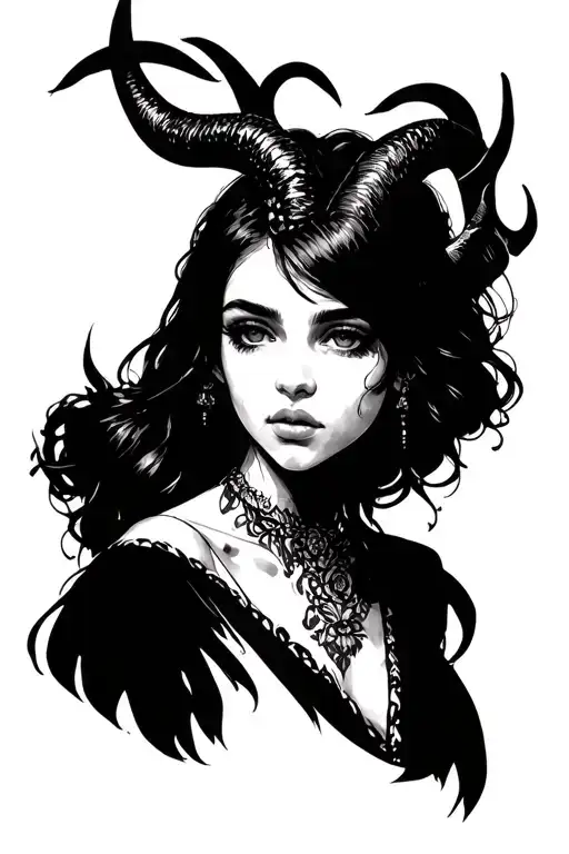 Girl With Horns Cover Up