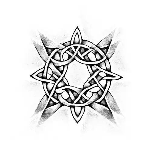 Celtic Knotwork Design Incorporating A Punk Rock Element