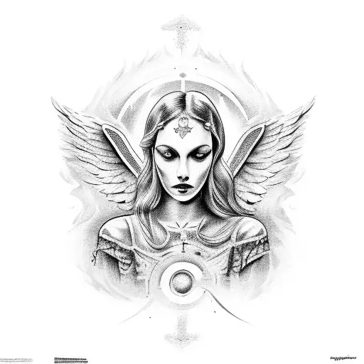 Angel Diparando Un Arco Con Los Ojos Censurados