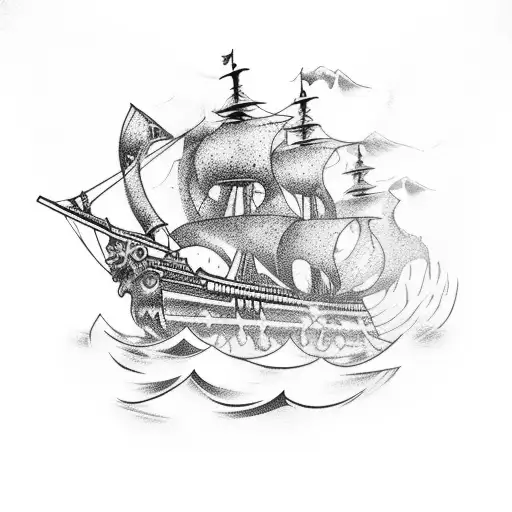 Pirate Ship Destroyed By Octopus