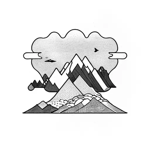 Mountain With A River And Lake