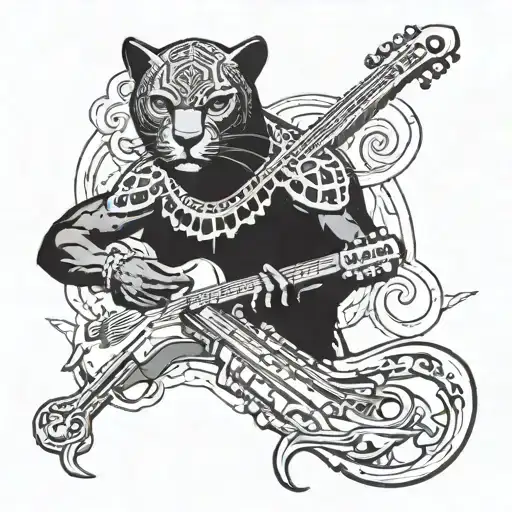 Black Panther Playing Instruments