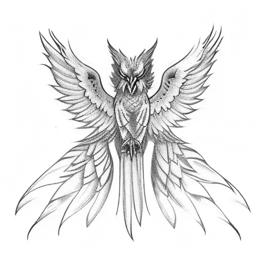Phoenix Bird With One Larger Wing To Go Onto An Arm