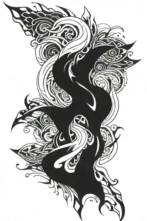 Blackout Tribal Line Art Style