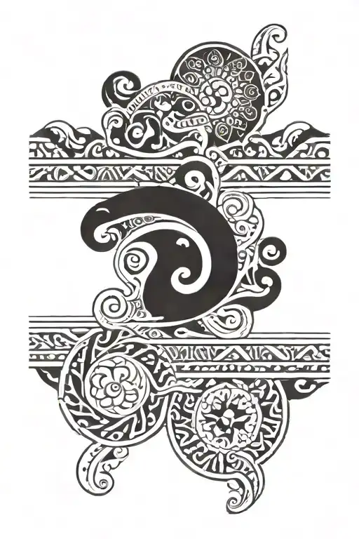 Polynesia-lethering Half Sleeve Classic Bracelet With Patterns