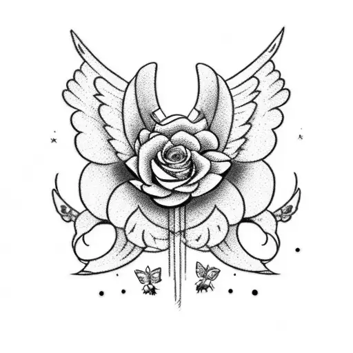 Incorporate The Angel Number 111 Into A Design Featuring A Lego Butterfly Surrounded By Roses