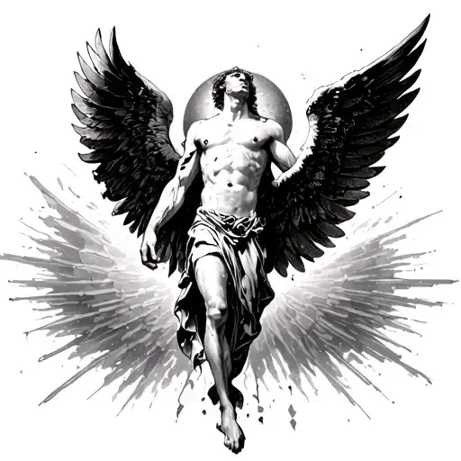 Icarus Falling From The Sun Wings Decaying