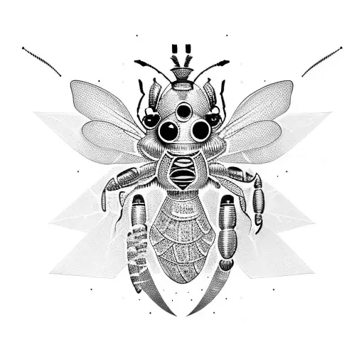 Cyberpunk-inspired Bee Hive Pattern With A Music Theme