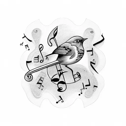 Robin With Music Notes