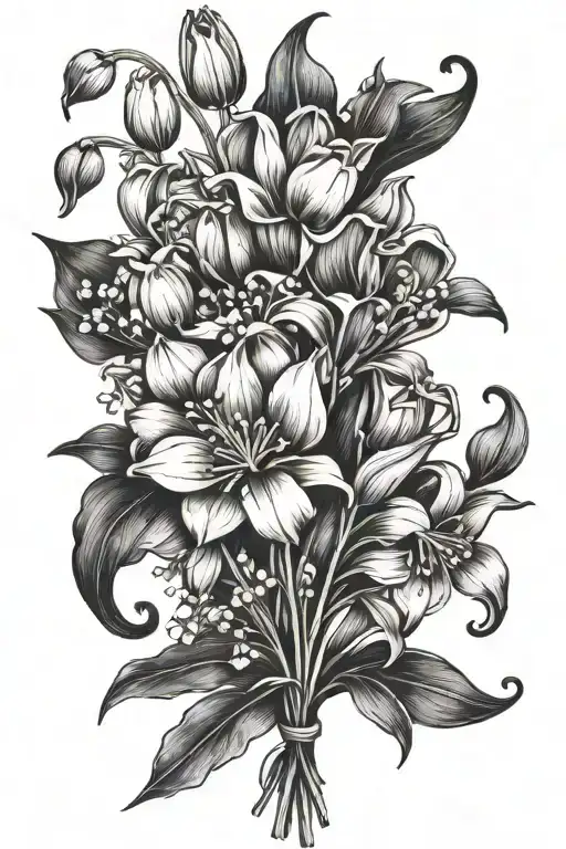 Baby Breath Tulip And Lilly Of The Valley Bouquet