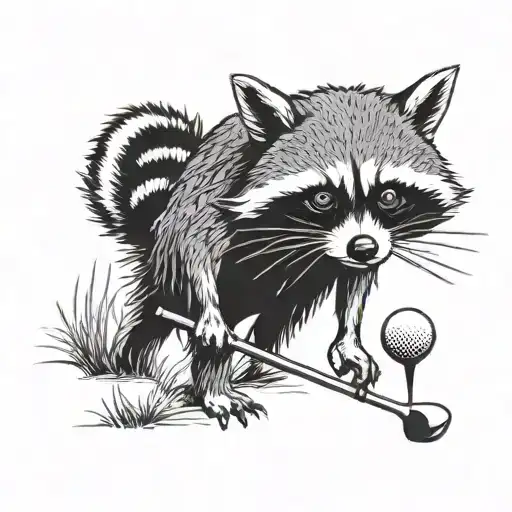 Raccoon Play Golf