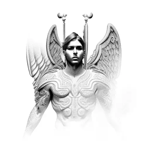 Male Guardian Angel From The Side