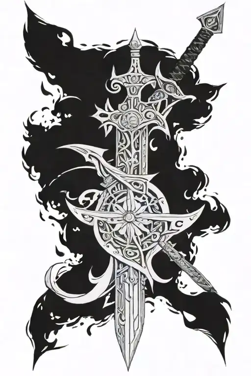 Geralts Silver Sword From The Witcher 3 With All Of The Witcher Signs On The Blade