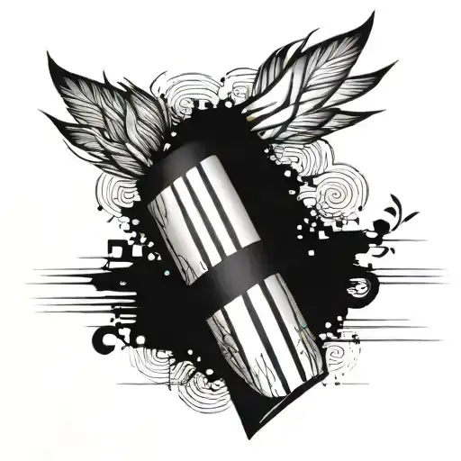 Tattoo With A Large Black Stripe On The Forearm