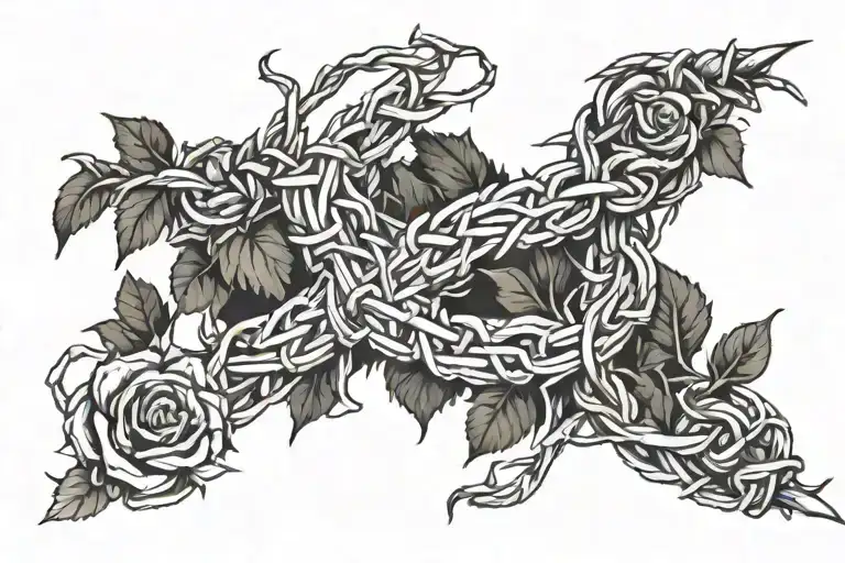 Barbed Wire And Thorny Vine