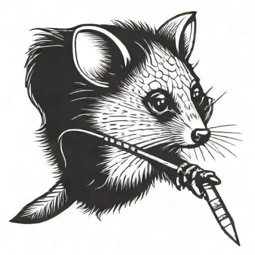A Possum Holding A Pencil And Sketching Money Symbols