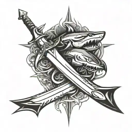 Sword With Two Sharks