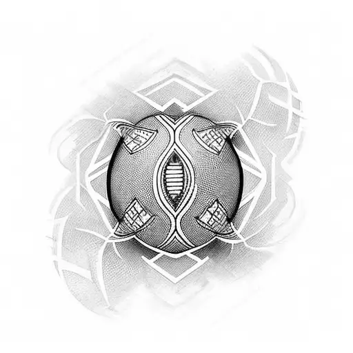 Design A Tattoo Of A Football With Traditional Nigerian Patterns Incorporated Into The Design